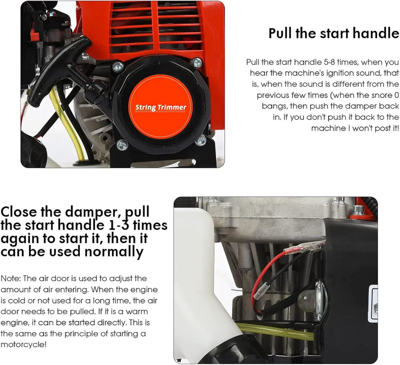 2024 New Gas Weed Wacker, 52cc 2-Stroke 5 in 1 Multi-Functional Lawn Mower Hedge Trimmer Pruners Gas Powered Brush Cutter, Weed Eater for Grass and Bush Shipping from US (Red 2) by GreenHaven Gardens