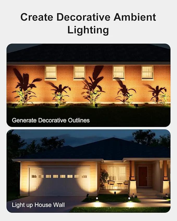 2 Pack Solar Spotlights Outdoor Waterproof for Flag, Tree, Statue, Wooden Sign, Plant Pot, Bright LED Outside Landscape Flood Lamp for Decoration Uplighting Yard, Garden, House, Walkway, Ground, Fence by GreenHaven Gardens