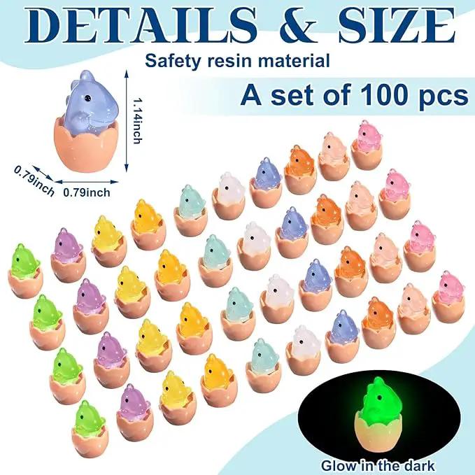 Libima 100 Pcs Mini Resin Luminous Dinosaur Figures Glow in The Dark Dinosaur Miniatures Resin Tiny Animal Figurines for Fairy Landscape Garden Aquarium Dollhouse Decor by GreenHaven Gardens