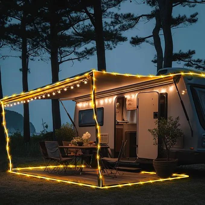 98FT Waterproof 300LEDs Solar Rope Lights, Type C Charging, Remote-Controlled, for Outdoor Pathway Pool Patio Party Garden Yard Palm Tree Holidays (Brighter - Warm White) by GreenHaven Gardens
