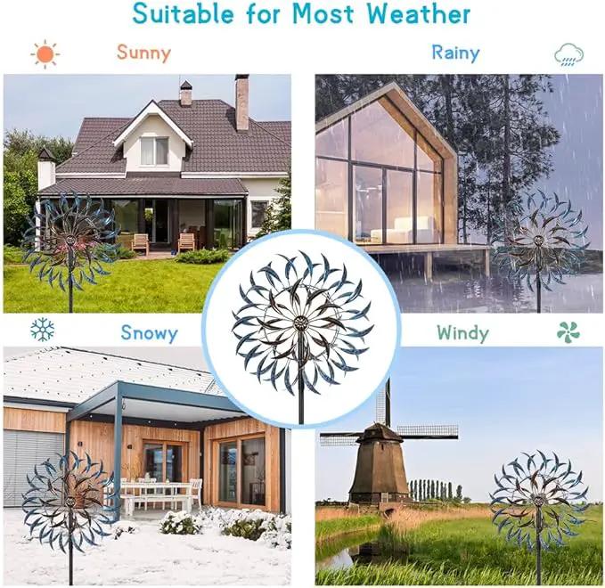 VEWOGARDEN Large Wind Spinners Outdoor, Metal Wind Sculptures & Spinners 360 Degrees Kinetic Wind Spinners for Yard and Garden 64 * 15.7 Inches by GreenHaven Gardens