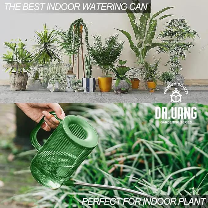 Small Watering Can Indoor Plants with Long Spout (1L, Green) by GreenHaven Gardens