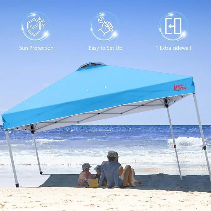 MASTERCANOPY Durable Pop-up Canopy Tent with 1 Sidewall (10'x10',Sky Blue) by GreenHaven Gardens