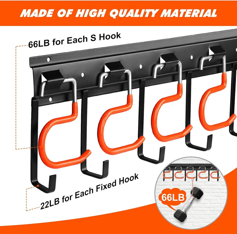 17'' All Metal Garden Tool Organizer Adjustable Garage Tool Organizer Wall Mount Garage Organizers and Storage with Heavy Duty Hooks Tool Hangers for Garage Wall, Shed, Garden by GreenHaven Gardens