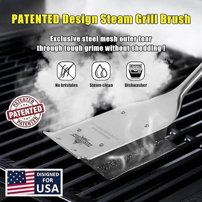 BBQ Replaceable Scraper Cleaning Head, Durable for Cast Iron or Stainless-Steel Grates, Barbecue Cleaner (Only Replaceable Cleaning Head No Grill Brush) by GreenHaven Gardens