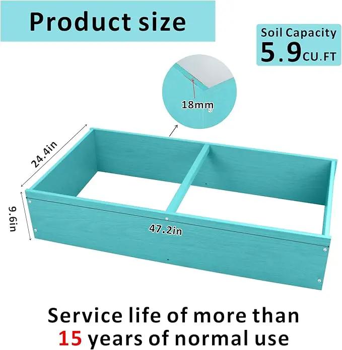 HDPE Raised Garden Bed 47.24 * 24.4 * 9.65 in,Vegetable Planter Bed Outdoor,Elevated Horticulture Planter Bed,Waterproof,Rot-Resistant and Non-Cracking Above Ground Garden Bed(Aruba Blue) by GreenHaven Gardens