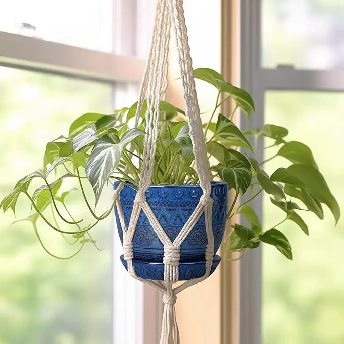 G EPGardening Pot for Plants 5 Inch - Ceramic Planter for Indoor Plants Outdoor, Succulent Pot with Drainage Hole and Saucer, Modern Home Garden Decor, Blue by GreenHaven Gardens