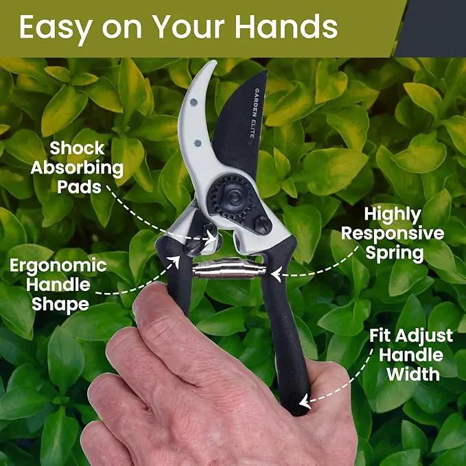 Garden Elite’s Alpha Six Bypass Pruning Shears with PVC Handles - Premium Garden Tools for Effortless Cutting Experience – Includes High-Performance Garden Clippers for Precise Trimming & Extra Blade by GreenHaven Gardens