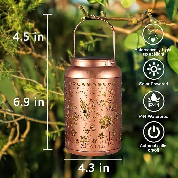 Solar Lanterns Outdoor Waterproof Hummingbird Garden Decor Gifts for Women Mom Grandma Mothers Day Gifts Hanging Solar Lights Metal Solar Decoration Outside for Yard, Backyard, Patio Deals by GreenHaven Gardens