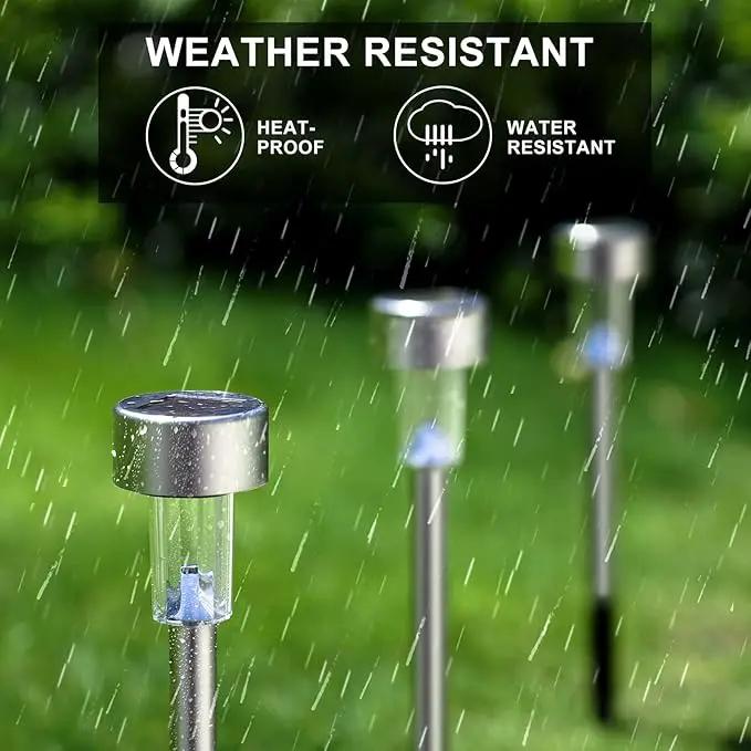 Solar Lights Outdoor Waterproof, Stainless Steel LED Landscape Lighting Outdoor Solar Lights for Outside Solar Garden Lights for Pathway, Walkway, Patio, Yard, Lawn - 12 Pack ( Cold White ) by GreenHaven Gardens