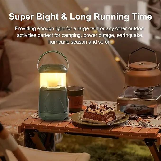 Outdoor Lantern Portable Bluetooth Speaker: IPX6 Waterproof Wireless Speaker with LED Light for Camping Patio Yard Party Hiking Gift for Men Women Father by GreenHaven Gardens