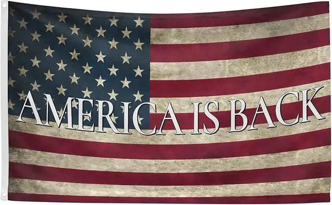 Amarica is Back Flag 3x5 Ft Double Sided Faith Over Fear Banner, Christian American Flags for Outside Christian Banners with Brass Grommets Outdoor House Decorations Flag by GreenHaven Gardens