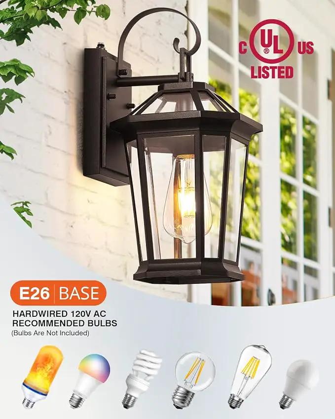 VIANIS Outdoor Wall Lights Dusk to Dawn, Oil Rubbed Bronze Exterior Lighting Fixtures for House, Waterproof ORB Porch Lights Wall Mount, Aluminum Outside Wall Sconce for Front Door, Garage by GreenHaven Gardens