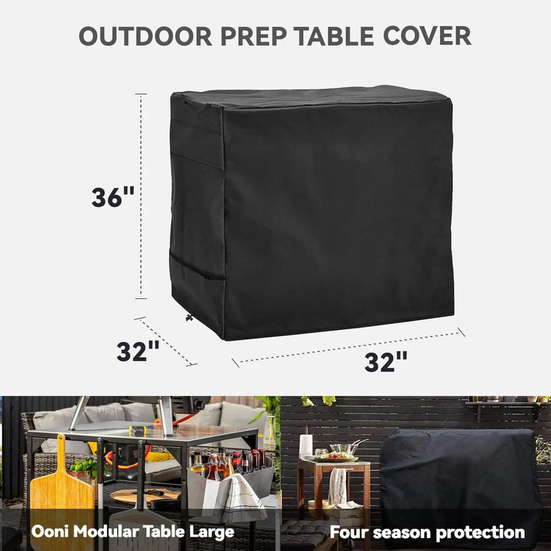 Outdoor Pizza Oven Table Cover - Heavy Duty Waterproof Cover for Ooni Large Table,Black by GreenHaven Gardens