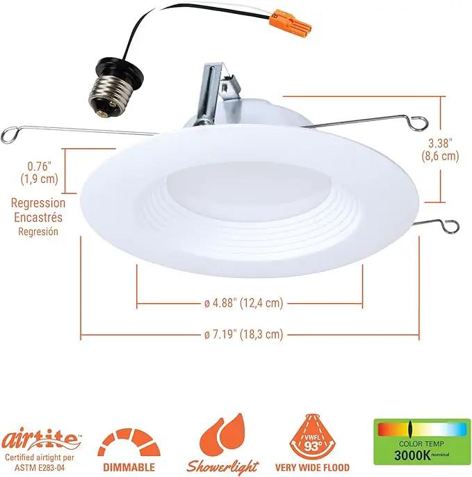 HALO LTE 5/6 Inch Indoor/Outdoor Recessed LED Trim Can Light, 3000K - Contractor Value Pack (18-Pack) - LTE566930-18PK by GreenHaven Gardens