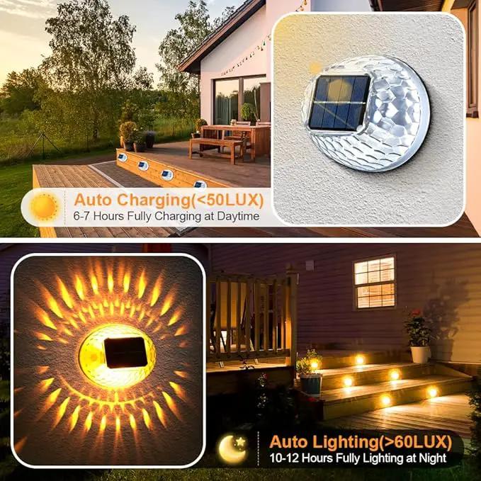 Solar Lights Decor Outdoor, Led Atmosphere Lights IPX4 Waterproof Lamp for Outdoor Wall, Stairs, Step, Fence, Yard, Patio, and Pathway (4 Pack) by GreenHaven Gardens