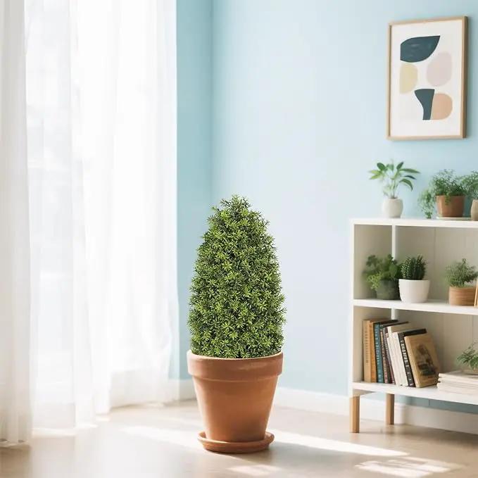 3ft Artificial Boxwood Topiary Trees (Set of 2) - UV Resistant Faux Plants for Outdoor/Indoor, Realistic 36in Fake Bushes and Shrubs for Front Porch, Planter, Patio - Low Maintenance & Evergreen by GreenHaven Gardens