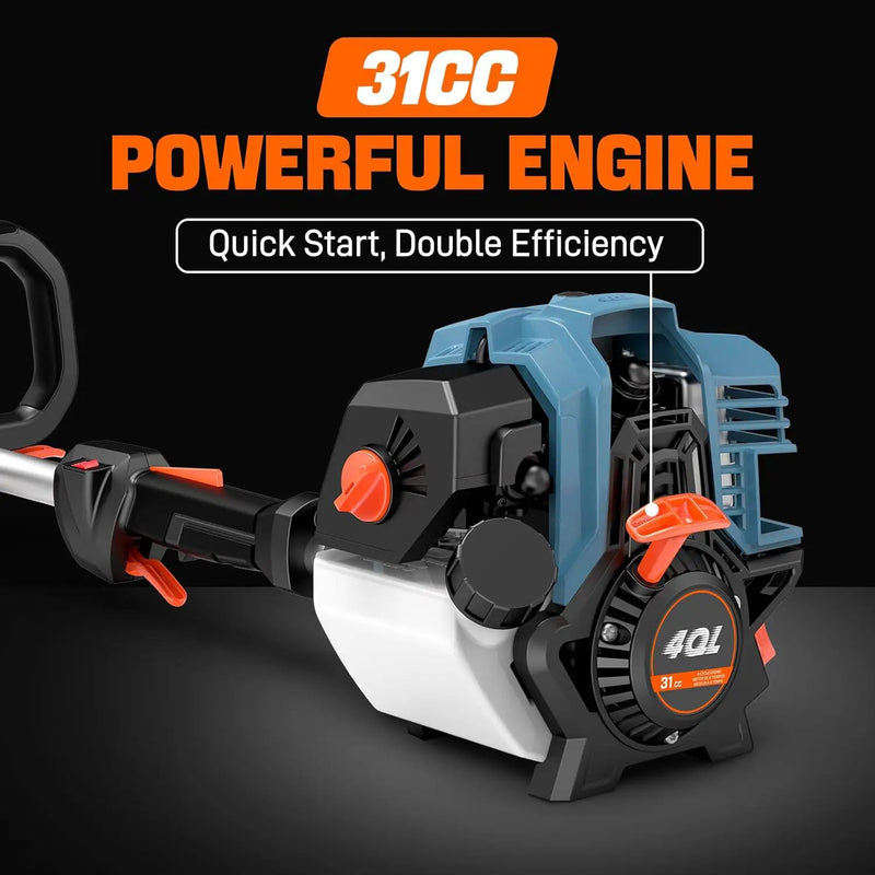 SENIX GTBCU4QL-M 4QL 31 cc Gas Brush Cutter, 4-Cycle String Trimmer and Edger Lawn Tool with Straight Shaft, Front D-Handle, Bump Feed, 17.7 Inch Cutting Width by GreenHaven Gardens