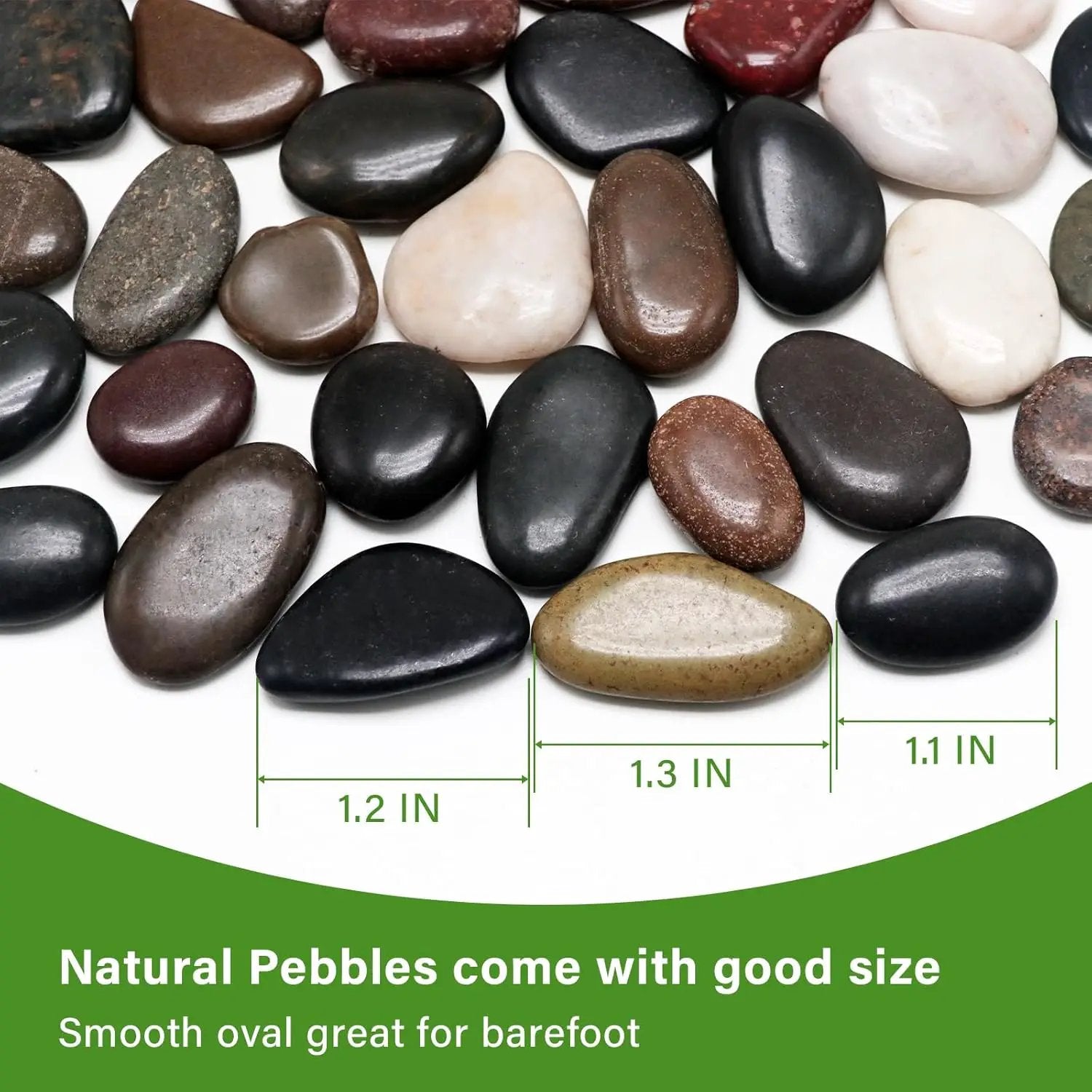 10in River Rock Stepping Stones Set - 6 Pack | Polished Pebble | Long-Lasting PVC Mesh Backing | Perfect for Garden Paths and Lawns Outdoor Landscaping Decoration | Mixed Rhombus by GreenHaven Gardens
