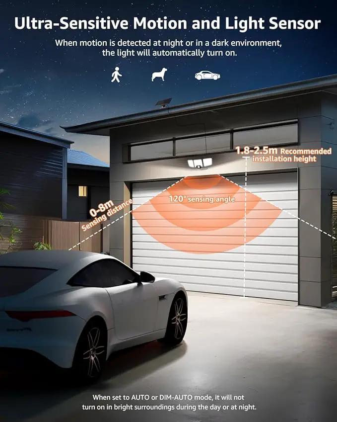 Lepro Solar Security Lights - Outdoor Motion Sensor, 2 in 1 Remote Control, IP65 Waterproof, 2 Light Modes, 3 Heads Solar Floodlight for Garden, Yard, Garage by GreenHaven Gardens