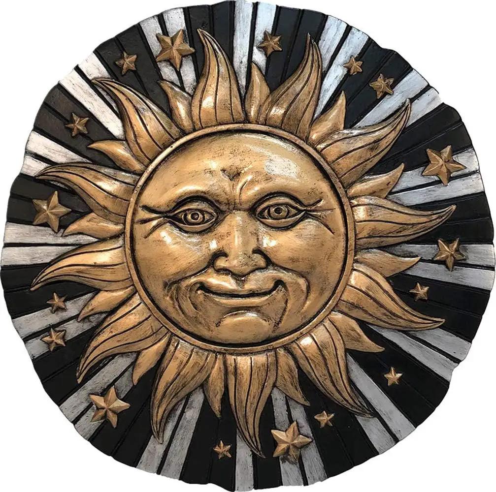 Spoontiques - Garden Décor -Sunface Stepping Stone - Decorative Stone for Garden by GreenHaven Gardens