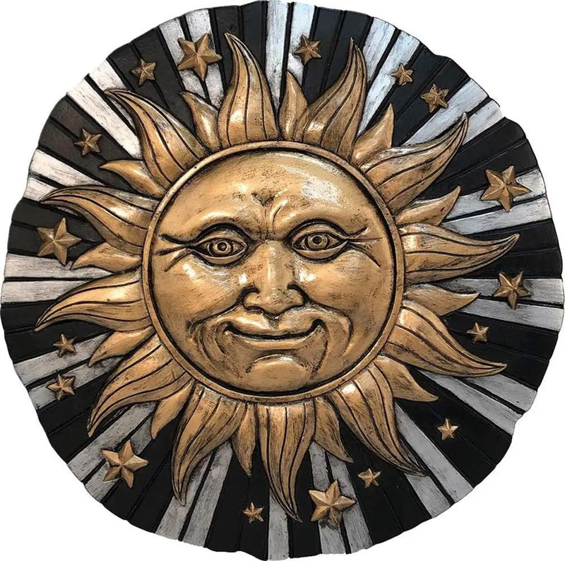 Spoontiques - Garden Décor -Sunface Stepping Stone - Decorative Stone for Garden by GreenHaven Gardens