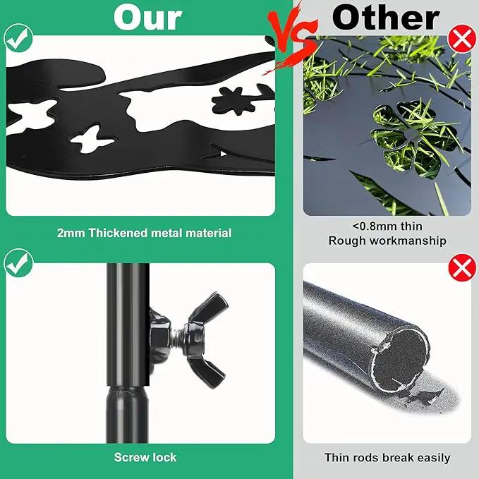 Solar Outdoor Garden Stakes with Crystal Ball Light Solar Metal Dog Statue Black Dog Patio Garden Decorative Stakes with Solar Lantern Christmas Birthday Gifts by GreenHaven Gardens