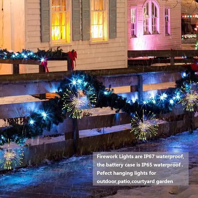 FOOING 6 Pack Firework Lights led Copper Wire Starbursts String Lights 8 Modes Battery Operated Fairy Lights with Remote,Decorative Hanging Lights for Party Patio Bedroom Christmas Decoration by GreenHaven Gardens