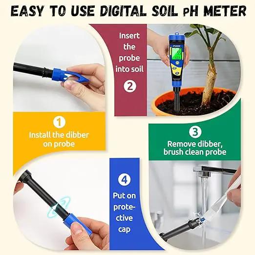 Smart Soil pH Meter for Garden Lawn Digital Soil pH Test Kit for Indoor Plants Soil pH Tester for Grass, Greenhouse, Outdoor, Farming, Yard Plants Measuring Soil pH for House Plant by GreenHaven Gardens