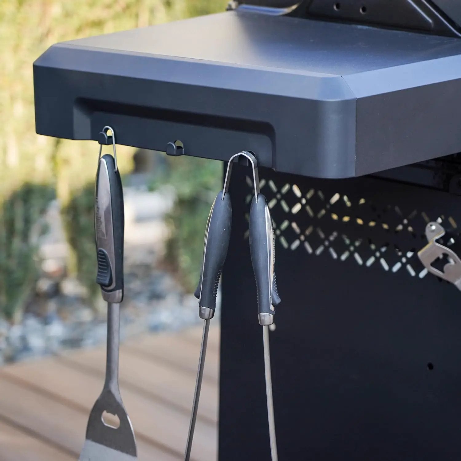 Monument Grills 2-Burner Foldable Stainless Steel Liquid Propane Gas Patio Garden Barbecue Grill with Clearview® Lid, Knob Control Mesa220 with BBQ Cover by GreenHaven Gardens