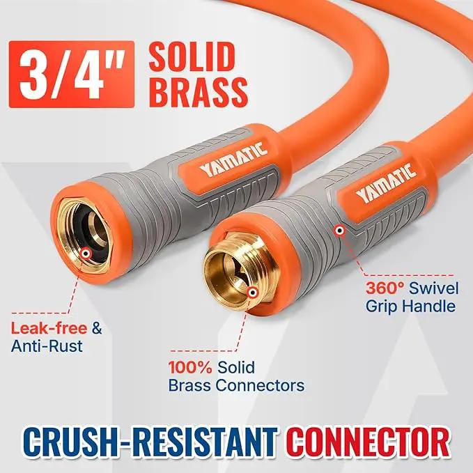 YAMATIC Heavy Duty Short Garden Hose 5/8 in x 10 ft with Swivel Fitting, Super Flexible Leader hose,All-weather, Lightweight, Burst 600 PSI by GreenHaven Gardens
