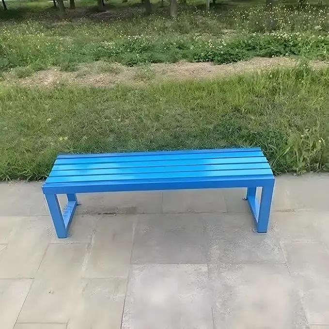 Weatherproof Metal Dining Bench, Outdoor Bench Backless Patio Bench 2-Person Farmhouse Bench Garden Bench for Kitchen, Living Room, Entryway(Blue,47in) by GreenHaven Gardens