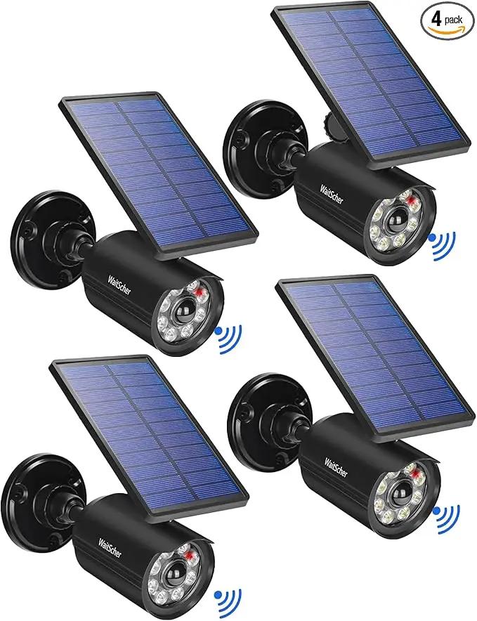 Solar Motion Lights Outdoor IP67 Waterproof Security Flood Lights 1800LM 3600mAh for Garage, Driveway, Path, Patio, Front Door, Landscape 4 Pack by GreenHaven Gardens