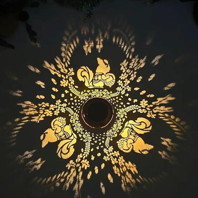 2 Pack Squirrel Solar Lanterns Outdoor Waterproof Hanging Solar Lights Squirrel Gifts for Women Men Metal Decorative LED Lanterns for Yard, Patio, Lawn, Tabletop, Pathway, Landscape, Garden Decor by GreenHaven Gardens