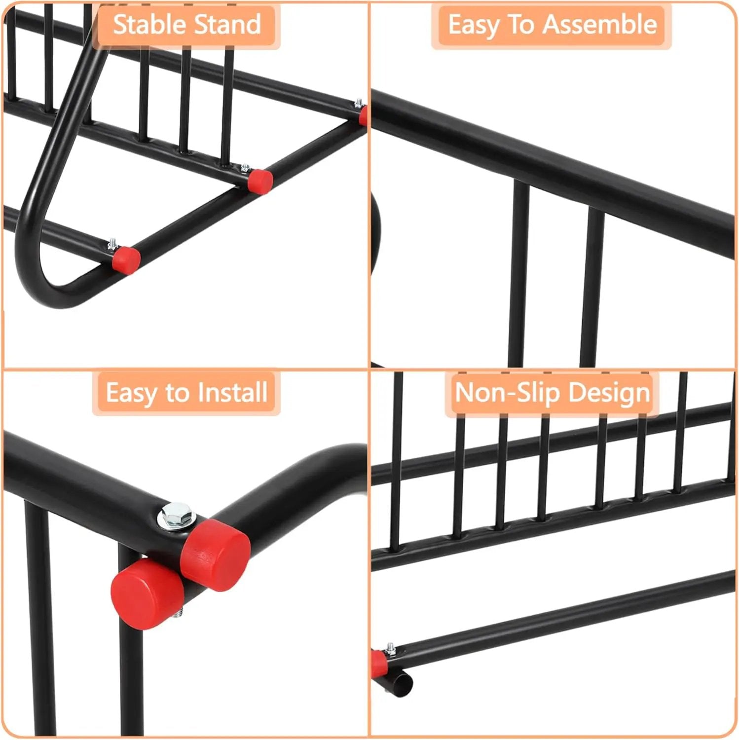 10 Holders Commercial Grid Bike Racks, 60" Length Outdoor Bike Rack, Powder Coated Steel Floor Bike Rack for Garages, Stores, Schools & Universities by GreenHaven Gardens