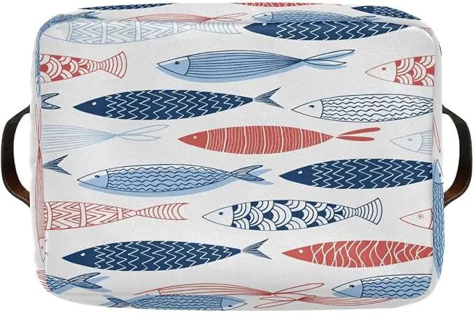 Fish Rectangular Storage Basket Organizer Bin Shelf Baskets For Clothes Gifts For Home Office Dorm by GreenHaven Gardens