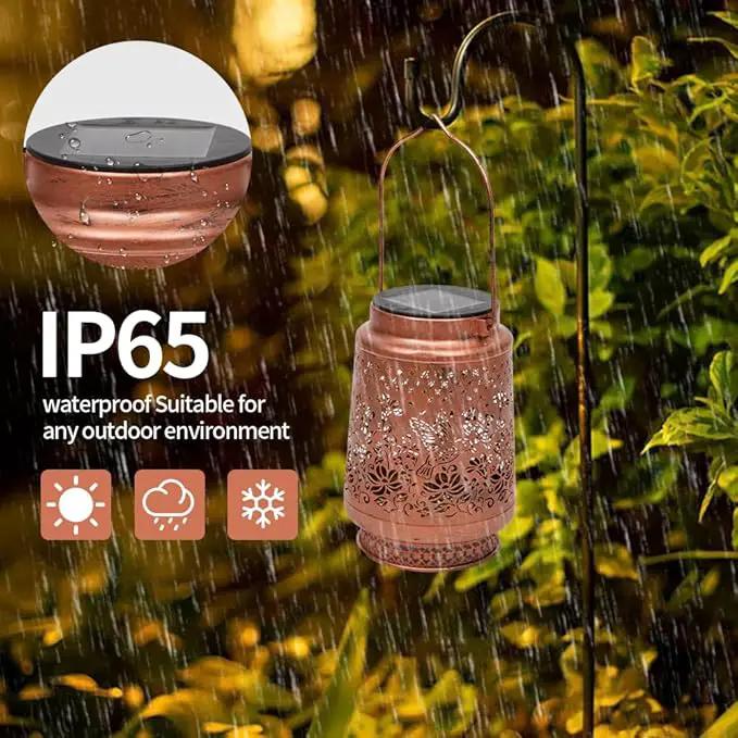 2 Pack Hummingbird Solar Lanterns Garden Decor, Birthday Gifts for Mother Grandma ,Metal Hanging Solar Lights Waterproof Outdoor Decoration, LED Lanterns for Yard Patio Lawn Pathway Landscape by GreenHaven Gardens
