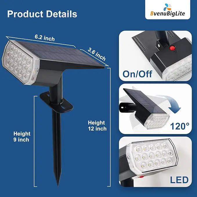 Waterproof Solar Lights Outdoor: IP65 Led Spot Light Decorations for Garden - 3 Lighting Modes Solar Powered for Yard - Dust to Dawn Uplighting Landscape Pathway Drive Patios 6PC Warm by GreenHaven Gardens
