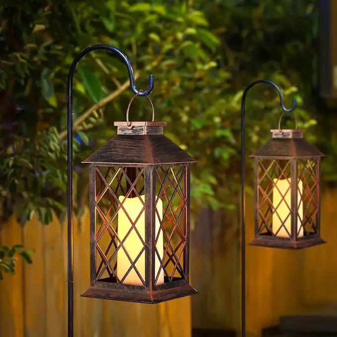 Solar Lantern Outdoor Waterproof Garden Decor Hanging Lanterns Birthday Gifts for Women Mom 11" LED Flickering Flameless Candle Christmas Table Lights for Yard, Patio, Porch, Backyard (1 Packs) by GreenHaven Gardens