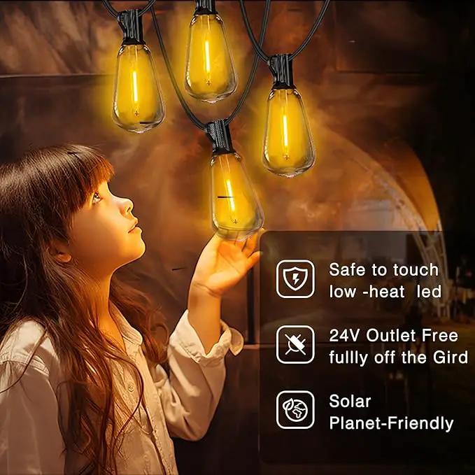 DAYBETTER 150ft Solar String Lights Outdoor Waterproof - 75 Bulbs 2700K Warm White with 7W Solar Panel, 12+ Hours Runtime & IP65 Weatherproof - Garden Patio Lights for Backyard, Wedding, Camping by GreenHaven Gardens