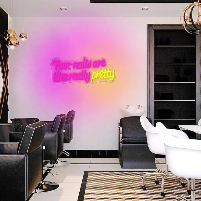 WLHOPE Your Nails Are Like Really Pretty Neon Sign, Nail Neon Signs for Wall Decor, Pink Led Signs USB Connectivity Nails Light Up Signs for Nails Shop Nails Salon Home Bar Girls Room Beauty Shop Nails Room by GreenHaven Gardens