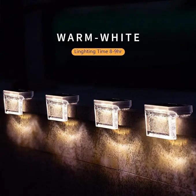 Solar Step Lights Outdoor LED Deck Fence Patio Wall Lights Garden Pathway Decoration Lighting 6 Pack(Warm White) by GreenHaven Gardens
