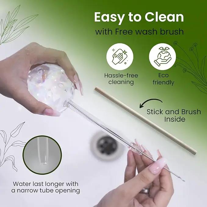 4 Pcs Iridescent Self Watering Globes, Glass Rainbow Plant Watering Globes, Self Watering Planter Insert, Automatic Plant Waterer Indoor, Plant Watering Devices, Plant Water Globes, Watering Bulb by GreenHaven Gardens