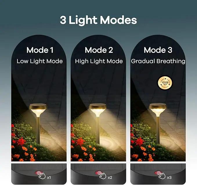 Linkind Solar Pathway Lights 4 Pack, Solar Lights Outdoor, Warm White Solar Path Lights Waterproof, Solar Lights for Walkway Yard Landscape Garden by GreenHaven Gardens