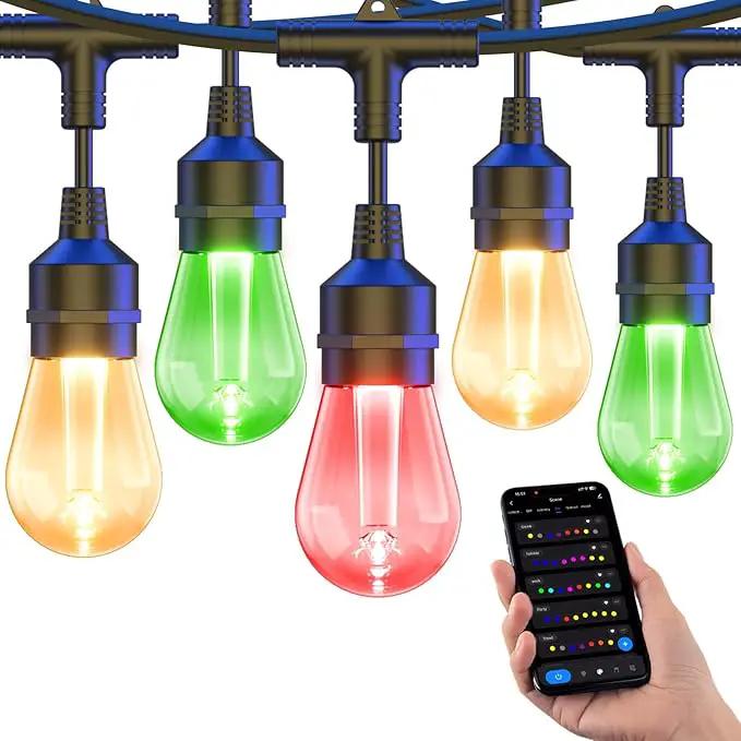 XMCOSY+ Smart Outdoor String Lights, 72.5Ft Patio Lights Waterproof, App Control, Compatible with Alexa, RGBCWIC Color Changing LED String Light for Outside by GreenHaven Gardens