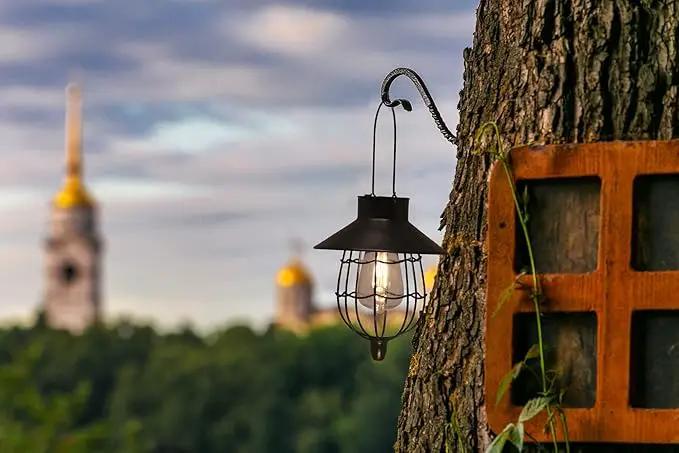 YAKii 12 Pack Solar Lantern Hanging Waterproof Outdoor Metal Solar Lamp with Warm White Light Decorate for Yard Garden Pathway Patio Porch Decor (Black) by GreenHaven Gardens