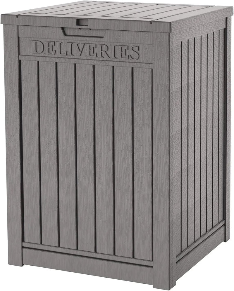 55 Gallon Outdoor Storage Box Waterproof Lockable Resin Deck Box Large, Patio Storage Bin for Pool Accessories Cushion Furniture, Garden Tools, UV-Resistant Outside Delivery Grey by GreenHaven Gardens