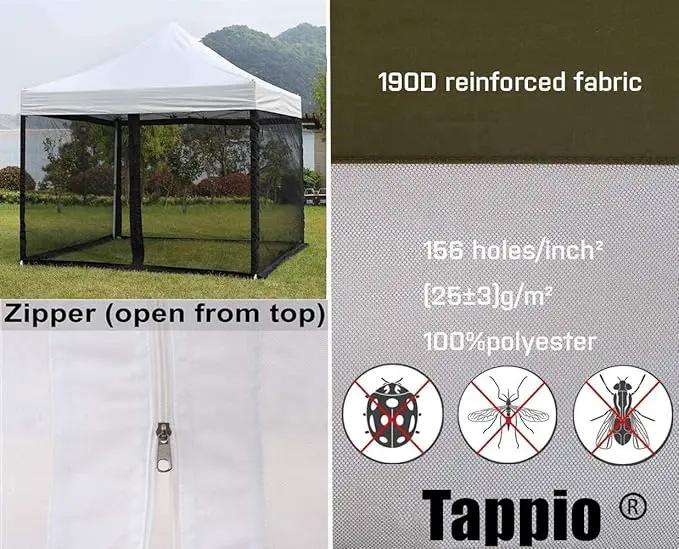 10x10 Mosquito Net with Zipper for Patio Camping Gazebo and Canopy Tent, Outdoor Gazebo Replacement Mosquito Netting Tent Screen Wall, Ultra Fine Mesh(Only Net No Frame) by GreenHaven Gardens