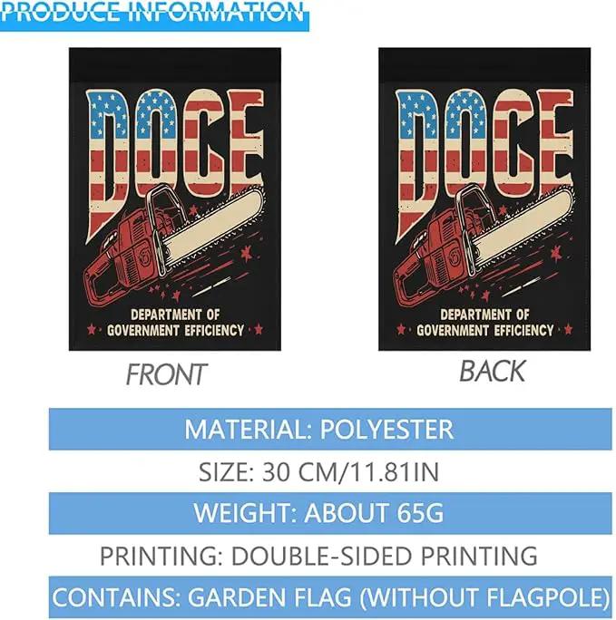 Chainsaws For Bureaucracy D.O.G.E US Flag Garden Flags 12x18 Double Sided Funny Banner for Indoor by GreenHaven Gardens