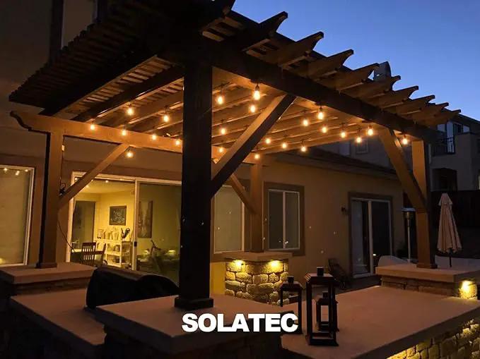 Solatec LED String Lights, Shatterproof 48FT 15 Hanging Sockets Commercial Grade Waterproof 2W Outdoor String Light Decor for Patio, Garden, Balcony, Deck S14 2W by GreenHaven Gardens